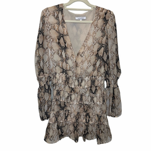 Olivaceous Snakeprint Ruffle Dress Size Small